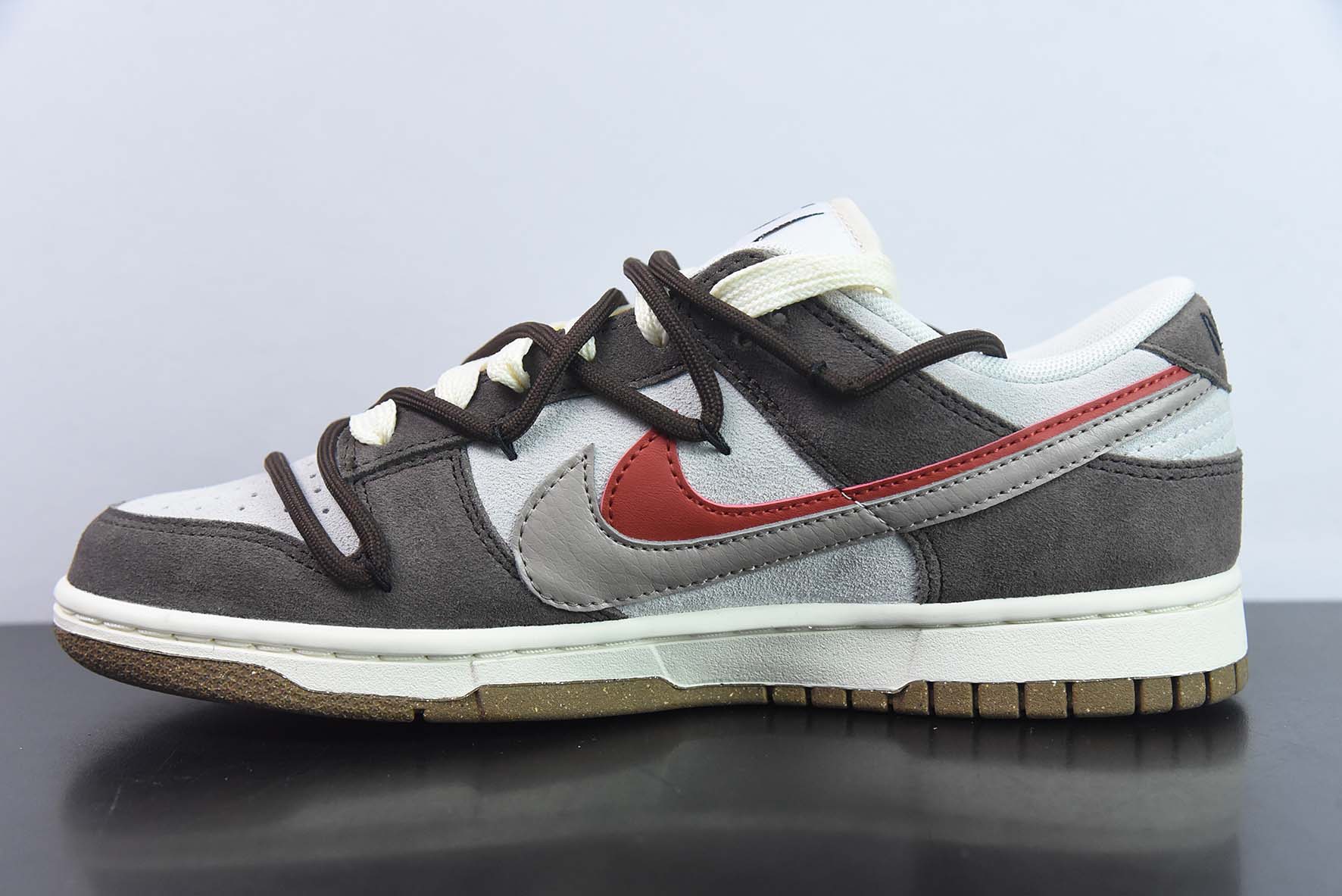 耐克 Nike SB Dunk Low "85" 灰红 双勾绑带 SB低帮运动休闲板鞋 货号:DO9457-142纯原版本 实拍细节图