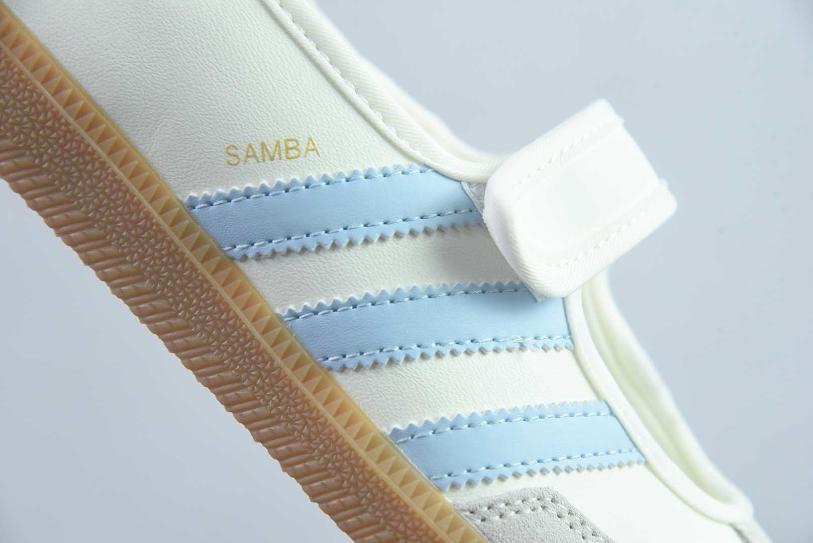 阿迪达斯 adidas originals Samba Jane 舒适柔软 玛丽珍鞋 女款 白蓝 纯原版本 货号：JR7339 实拍细节图