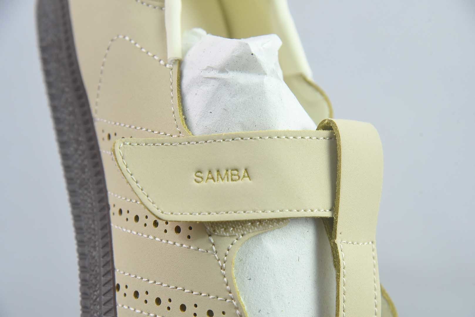 阿迪达斯 adidas三叶草 Samba Jane 魔术贴玛丽珍女鞋 复古德训平底休闲鞋 豆沙粉 纯原版本 货号:KJ3969 实拍细节图