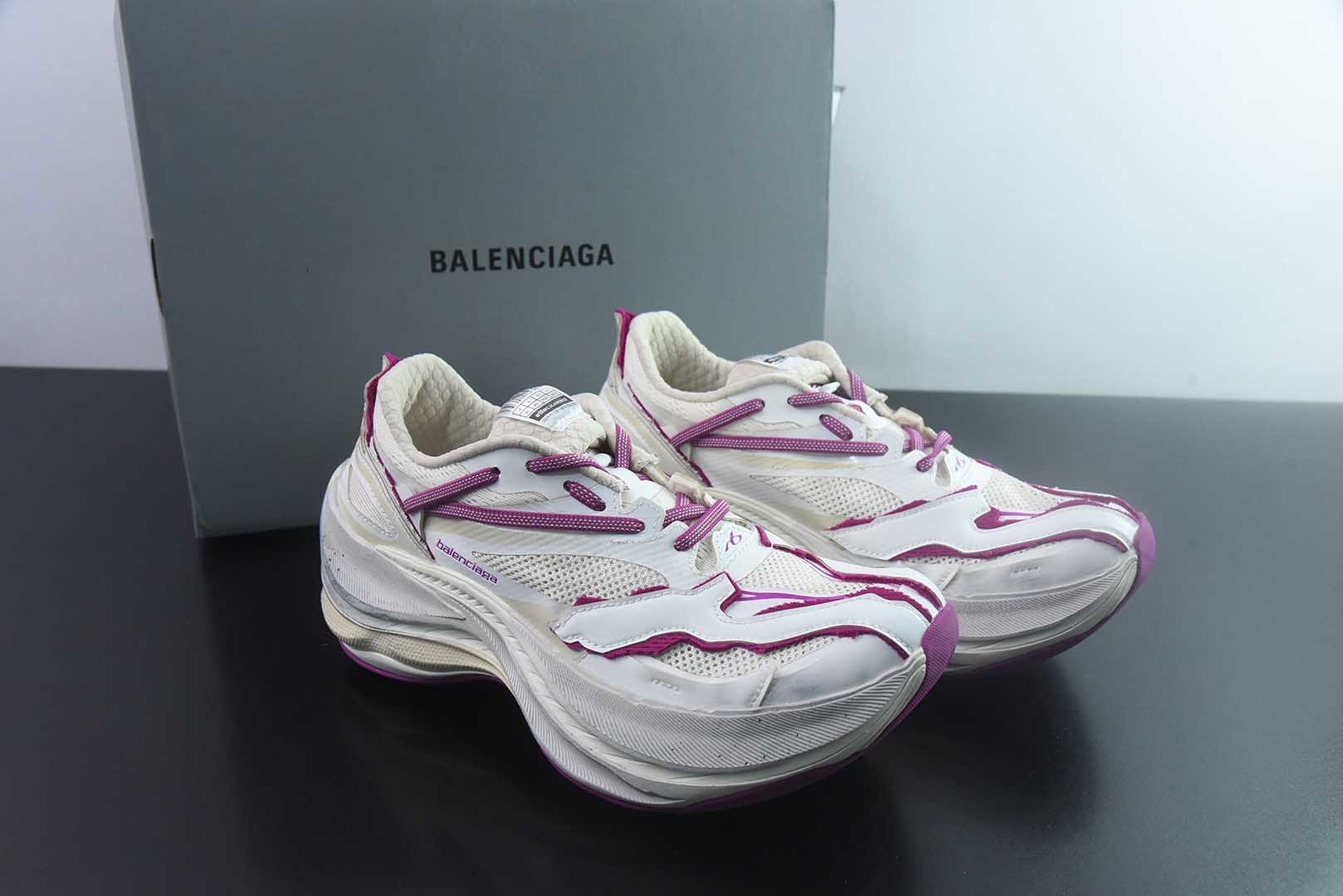 巴黎世家26代 Balenciaga巴黎世家 Jet 压纹印花 圆头厚底4.25cm 低帮 老爹鞋 白粉 货号:872640 WMRTN 9191纯原版本 主图