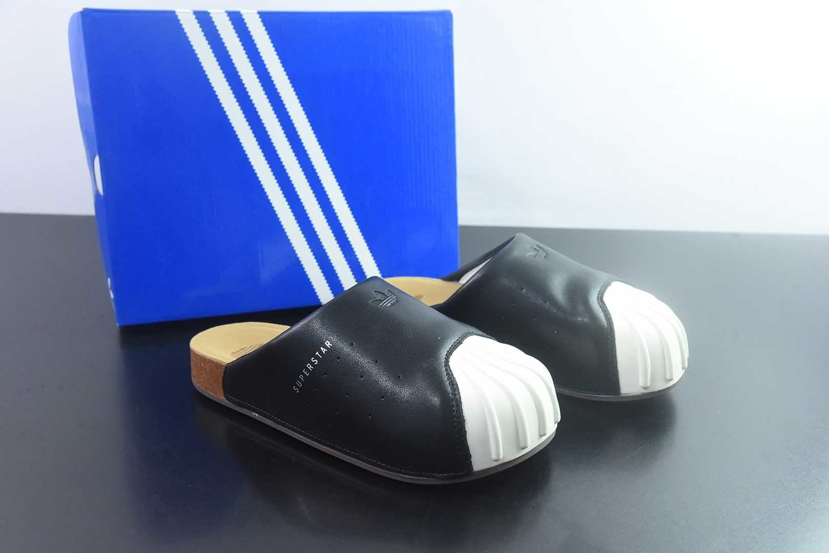 阿迪达斯 Adidas originals Adimule SUPERSTAR 贝壳头穆勒半拖 黑 纯原版本 货号:LC0411 主图