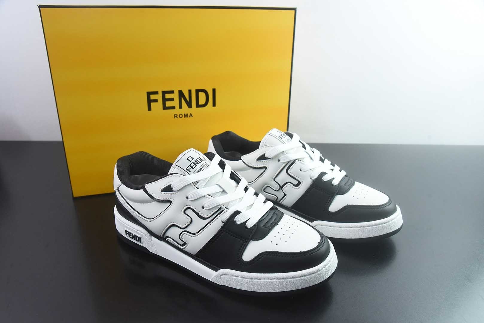 FENDI 芬迪 Match 皮革浮雕系带低帮时尚板鞋纯原版本 货号:7E1493AHH2 F1FHS 主图