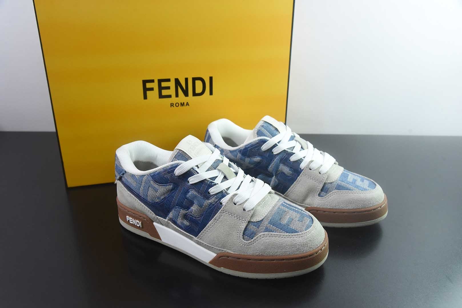 FENDI 芬迪 Match 皮革浮雕系带低帮时尚板鞋纯原版本 货号：7E1493AHH2 F1FHS 主图