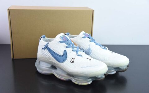 纯原版本 气垫 W 耐克 Nike Vapor Max 白蓝 蒸汽大气垫慢跑鞋 货号：FJ 纯原版本 货号：FJ7736-141