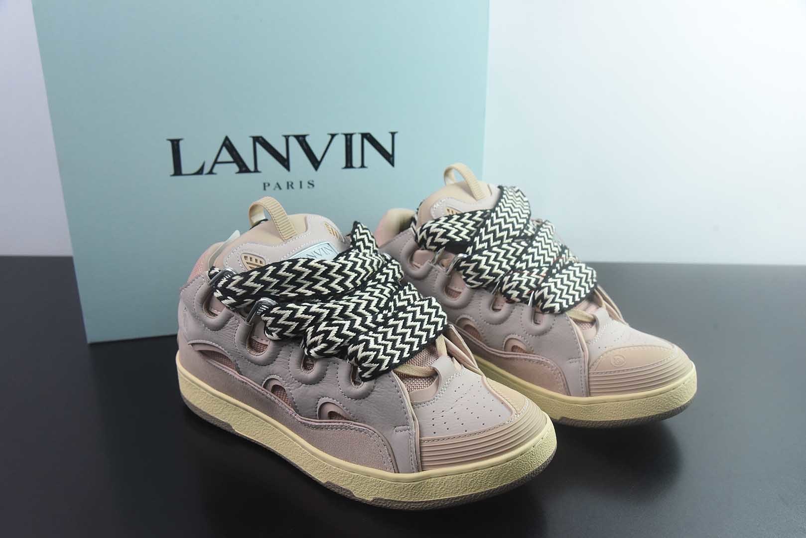 S版Lanvin浪凡Curb 网布皮革 时尚板鞋 纯原版本 主图