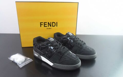 FENDI芬迪 Match 皮革 浮雕系带 低帮时尚板鞋 FENDI Matc 纯原版本 货号：7E1493AHH2 F1FHS