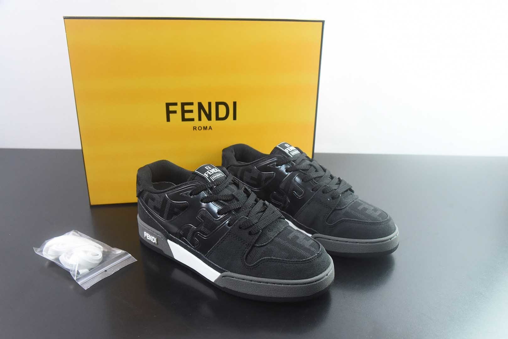 FENDI芬迪 Match 皮革 浮雕系带 低帮时尚板鞋 FENDI Matc 纯原版本 货号:7E1493AHH2 F1FHS 主图