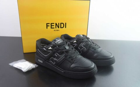 FENDI芬迪 Match 皮革 浮雕系带 低帮时尚板鞋 FENDI Matc 纯原版本 货号：7E1493AHH2 F1FHS