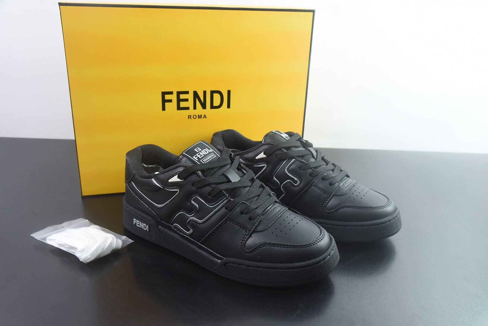FENDI芬迪 Match 皮革 浮雕系带 低帮时尚板鞋 FENDI Matc 纯原版本 货号：7E1493AHH2 F1FHS 主图