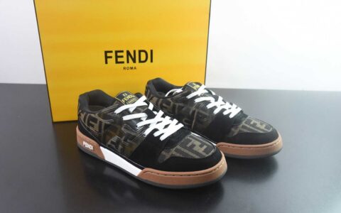 FENDI芬迪 Match 皮革 浮雕系带 低帮时尚板鞋 FENDI Matc 纯原版本 货号：7E1493AHH2 F1FHS 主图