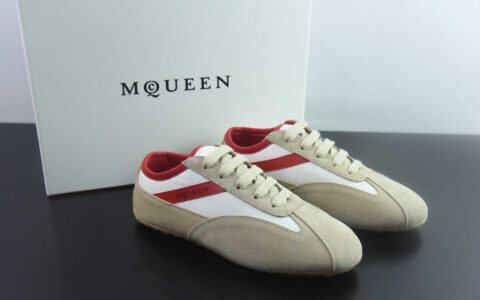 MQ 麦昆 Boxe 麂皮 圆头撞色裁片 德训鞋 卡其 纯原版本