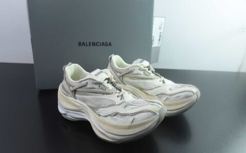 巴黎世家26代 Balenciaga巴黎世家 Jet 压纹印花 圆头厚底4.25cm 低帮 老爹鞋 米色 货号：872640 WMRTN 9191纯原版本 主图