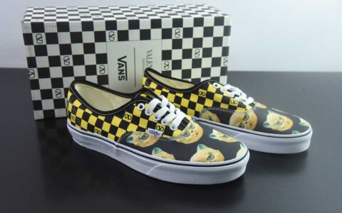 Valentino华伦天奴 x Vans 联名款黑黄棋盘格低帮休闲硫化帆布鞋纯原版本 货号：YS0M2ЗHPJBAH
