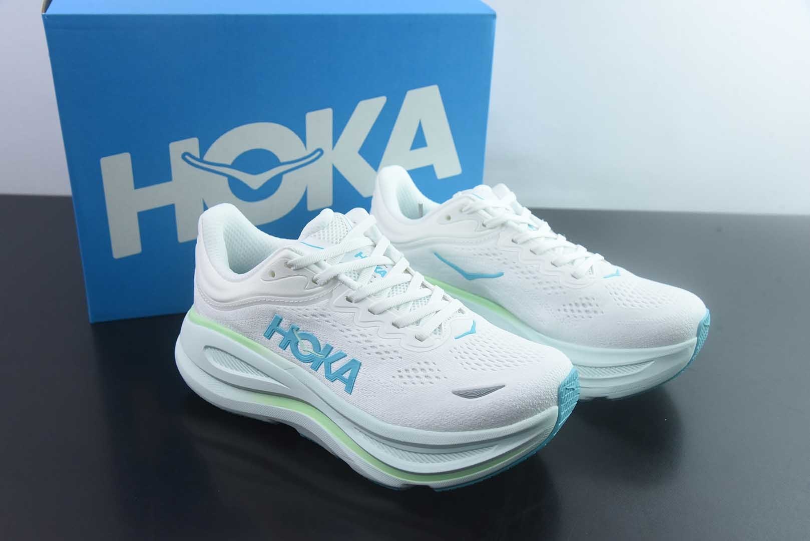 HOKA ONE ONE Bondi 9 舒适百搭 合成革防滑耐磨 低帮 休闲短跑跑步 纯原版本 货号:1162012-FTCL 主图