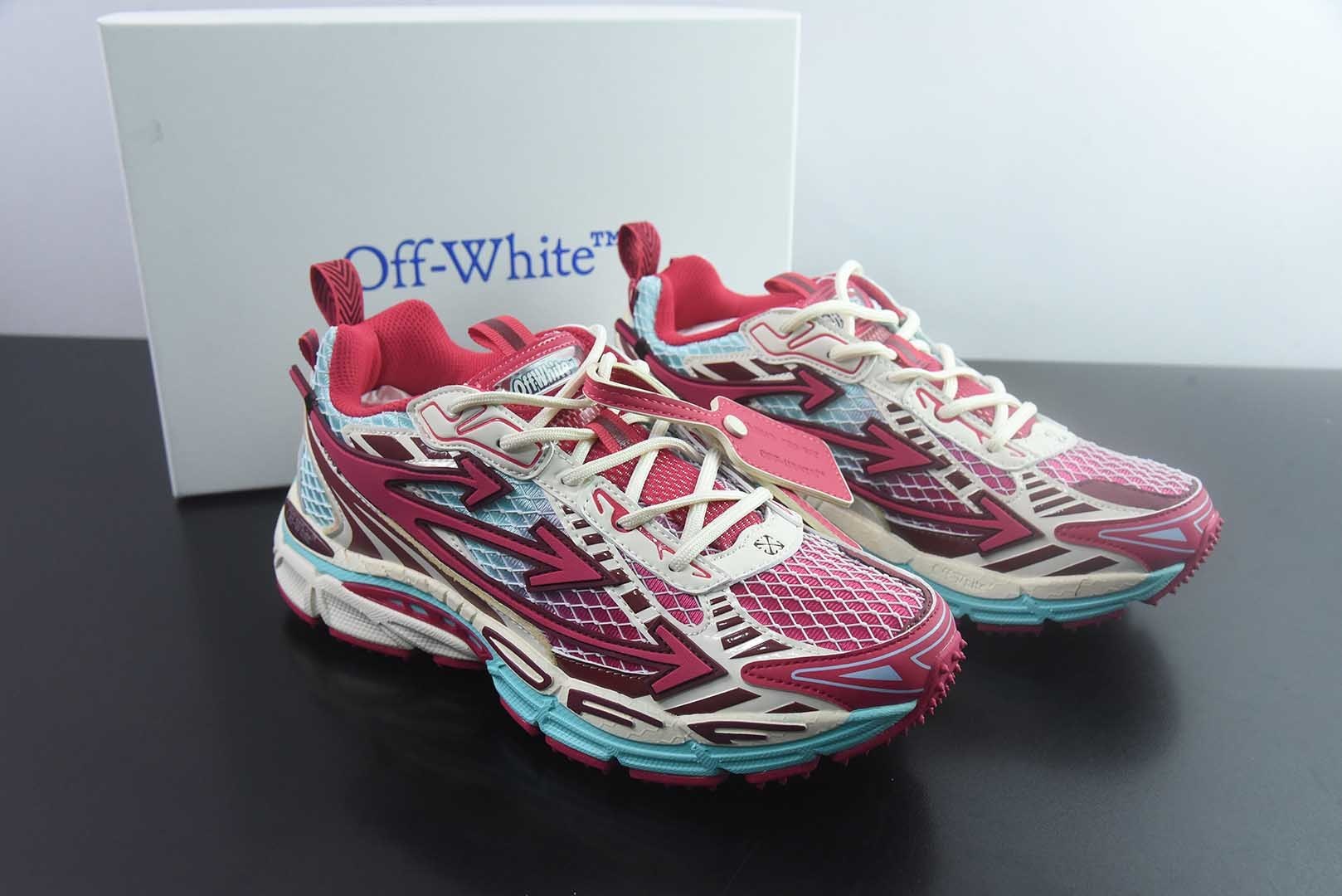 OFF-WHITE OW运动鞋 春夏走秀款球鞋 所有配件均通过定做出产正品裁片 原版比例大箭头定制网眼布双拼牛皮进口机 纯原版本 主图