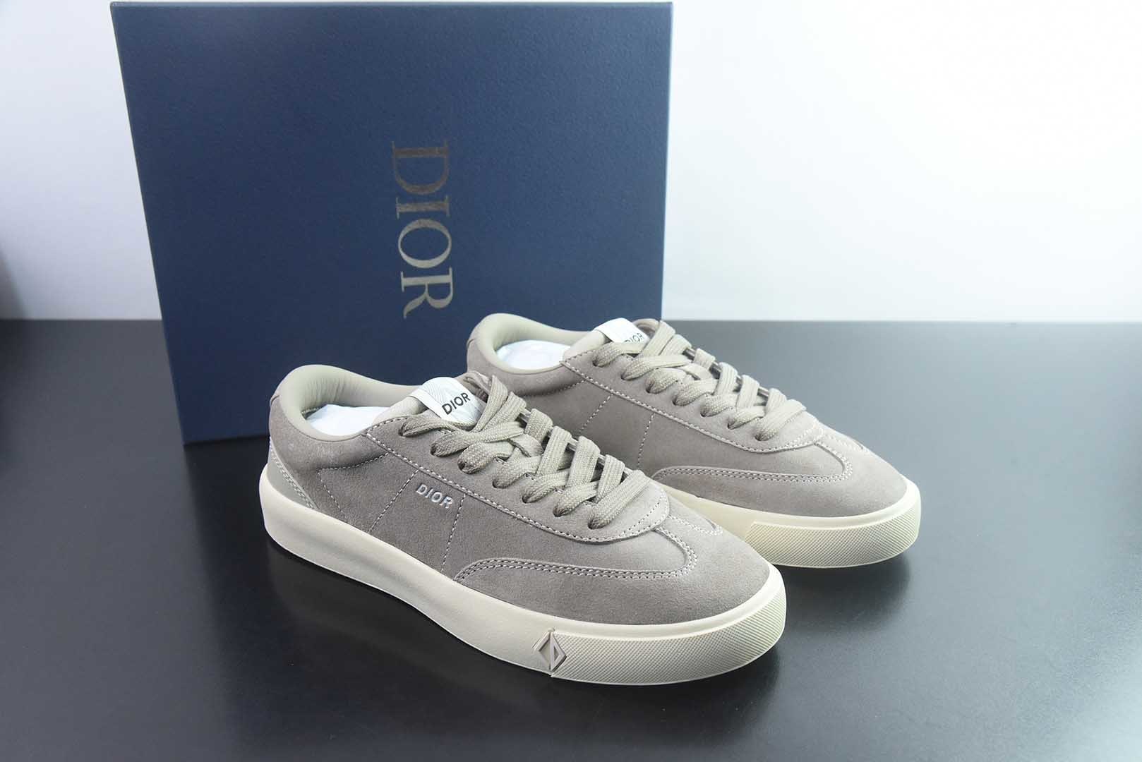 X1版本东莞纯原 Dior 迪奥B101 德训休闲时装板鞋 全灰麂皮款 主图