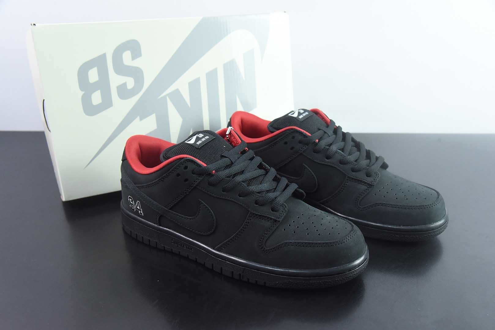 S2纯原耐克 Nike Dunk SB DUNK LOW PRO OG QS x Supreme 黑红 货号：HQ8487-001 主图