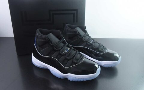 Jordan 乔丹 Air Jordan 11 复刻 空中大灌篮 高帮 复古篮球鞋 男女同款 黑蓝 货号：378037-003 纯原版本 主图