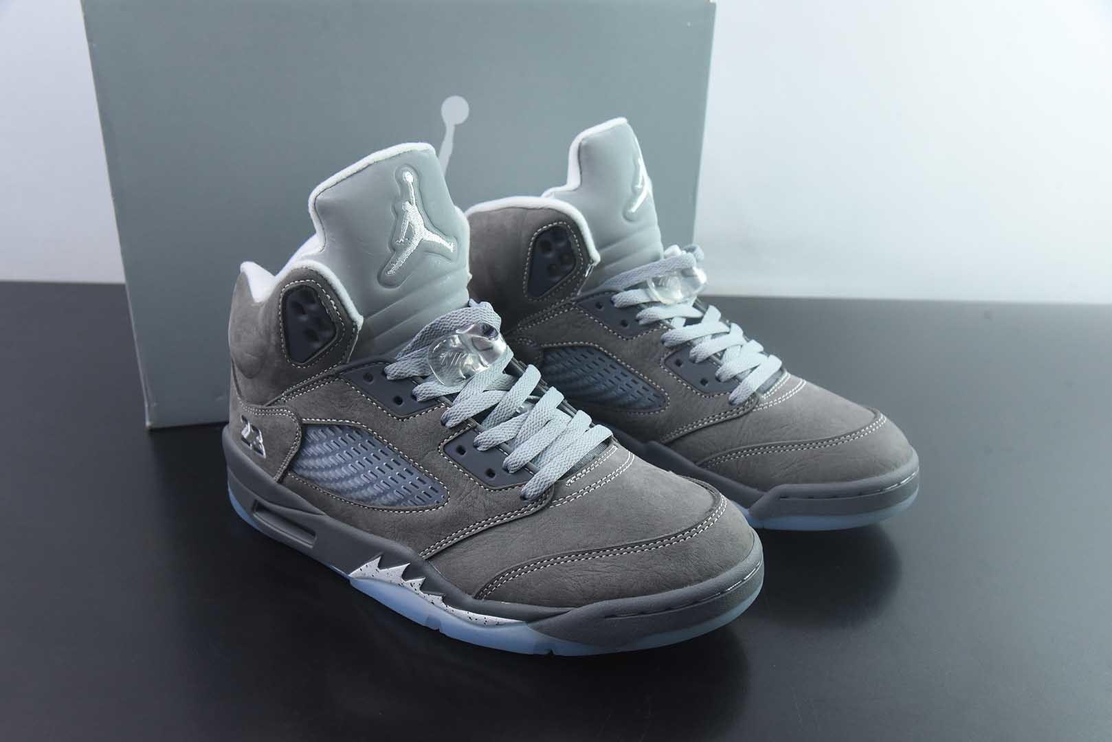Jordan 乔丹 Air Jordan 5 舒适贴合 复古篮球鞋 男款 灰色 货号：DD0587-002 狼灰 纯原版本 主图