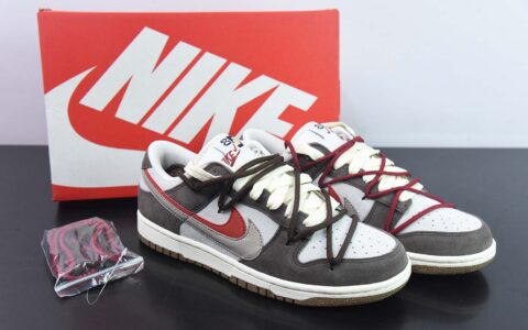 耐克 Nike SB Dunk Low “85” 灰红 双勾绑带 SB低帮运动休闲板鞋 货号：DO9457-142纯原版本