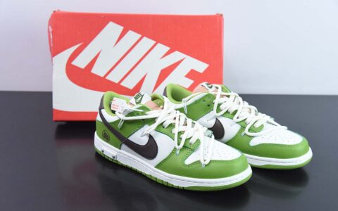 耐克 Nike SB Dunk Low 解构抽绳低帮 绑带 白绿色 印花 货号：DV9108 711-69纯原版本