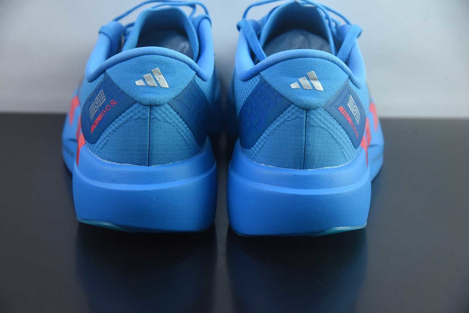 阿迪达斯 Adidas Adizero Evo SL ATR 阿迪 马拉松竞速跑步鞋/蓝银色 货号 纯原版本 货号：JR2023 实拍细节图