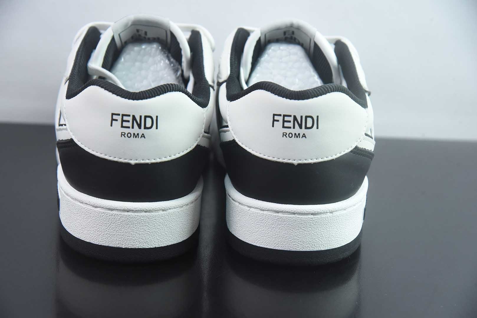 FENDI 芬迪 Match 皮革浮雕系带低帮时尚板鞋纯原版本 货号:7E1493AHH2 F1FHS 实拍细节图