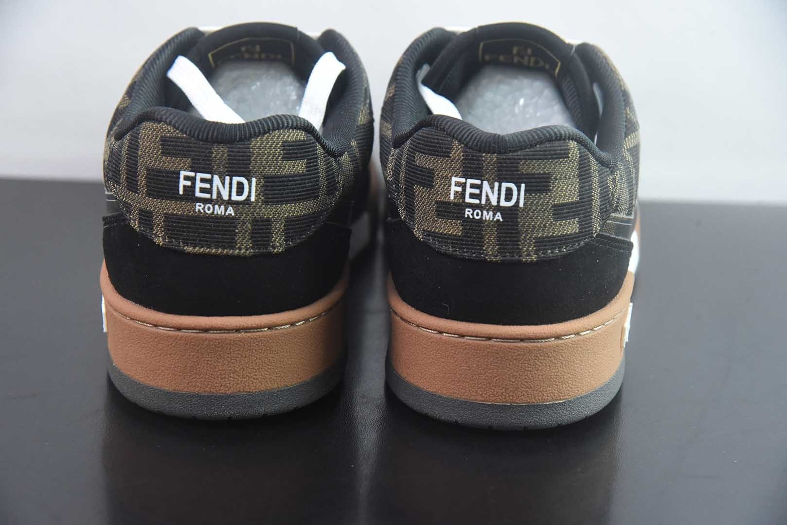 FENDI芬迪 Match 皮革 浮雕系带 低帮时尚板鞋 FENDI Matc 纯原版本 货号:7E1493AHH2 F1FHS 实拍细节图
