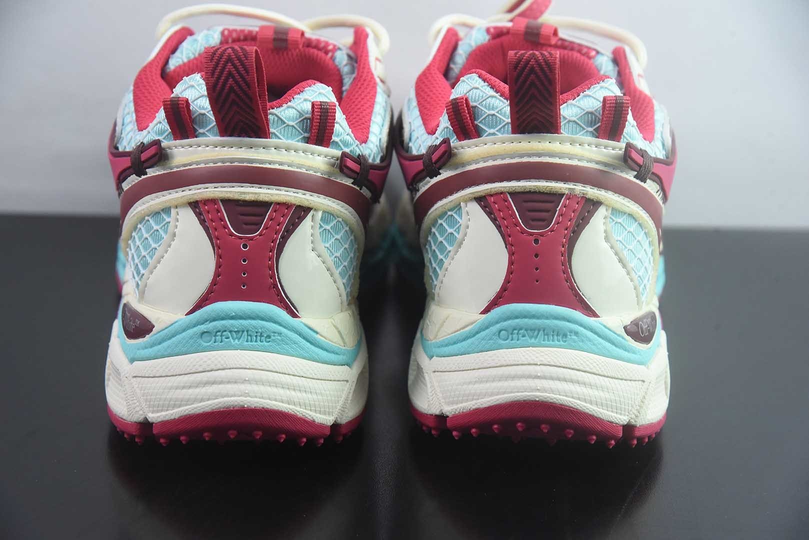 OFF-WHITE OW运动鞋 春夏走秀款球鞋 所有配件均通过定做出产正品裁片 原版比例大箭头定制网眼布双拼牛皮进口机 纯原版本 实拍细节图