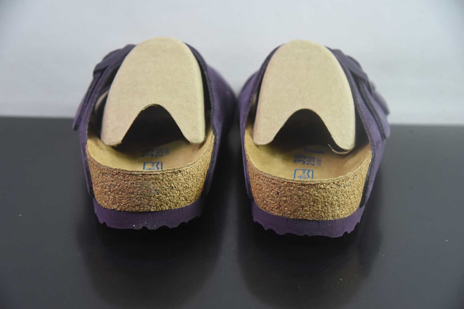 Birkenstock Boston 博肯/勃肯 系列上架 牛皮绒面革平底复古软木休闲鞋 二字拖鞋 纯原版本 实拍细节图