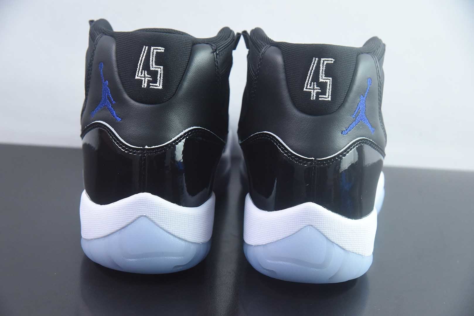 Jordan 乔丹 Air Jordan 11 复刻 空中大灌篮 高帮 复古篮球鞋 男女同款 黑蓝 货号:378037-003 纯原版本 实拍细节图