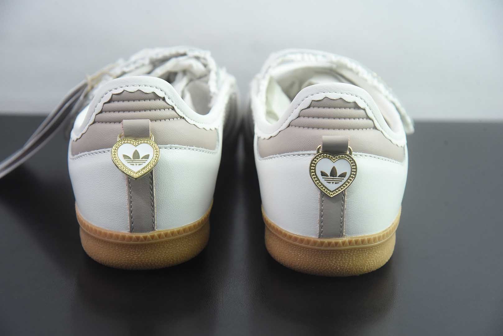 阿迪达斯 adidas 三叶草 Samba Jane 魔术贴玛丽珍女鞋 复古德训平底休闲鞋 豆沙粉 纯原版本 货号：KH6230 实拍细节图