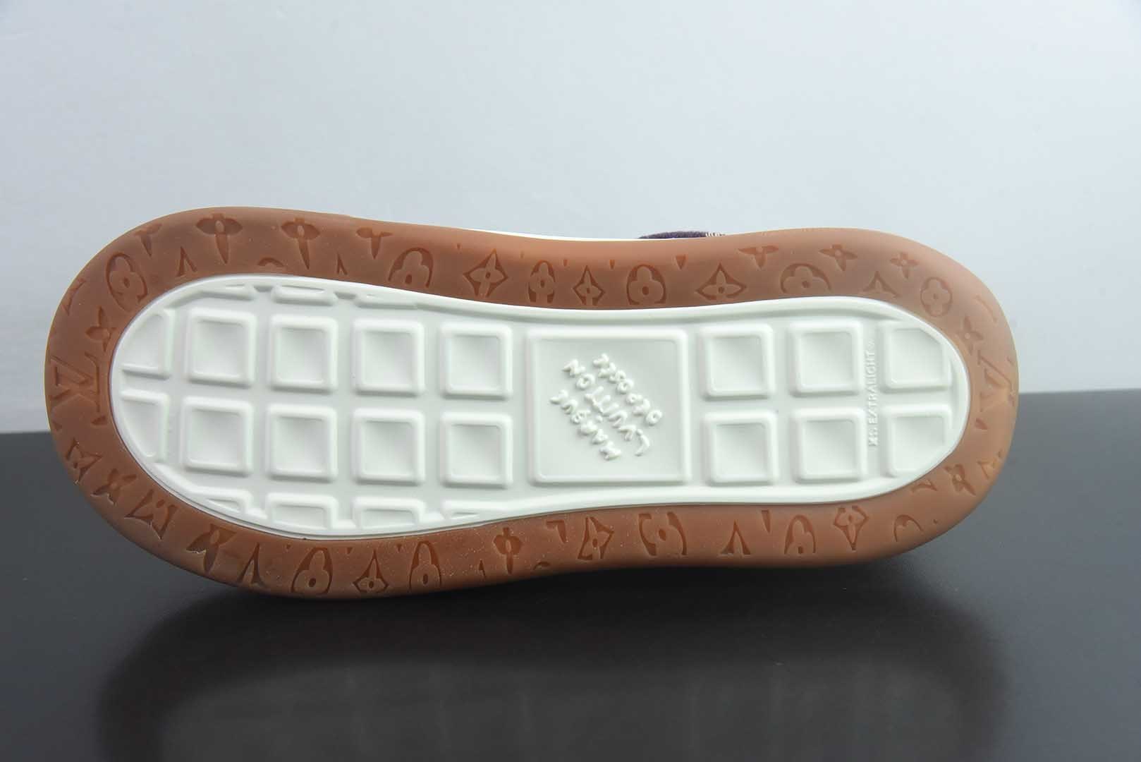 LV Tilted 牛皮革 饼干鞋 淡紫格纹 纯原版本 实拍细节图