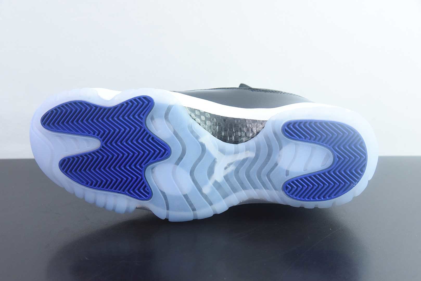 Jordan 乔丹 Air Jordan 11 复刻 空中大灌篮 高帮 复古篮球鞋 男女同款 黑蓝 货号:378037-003 纯原版本 实拍细节图