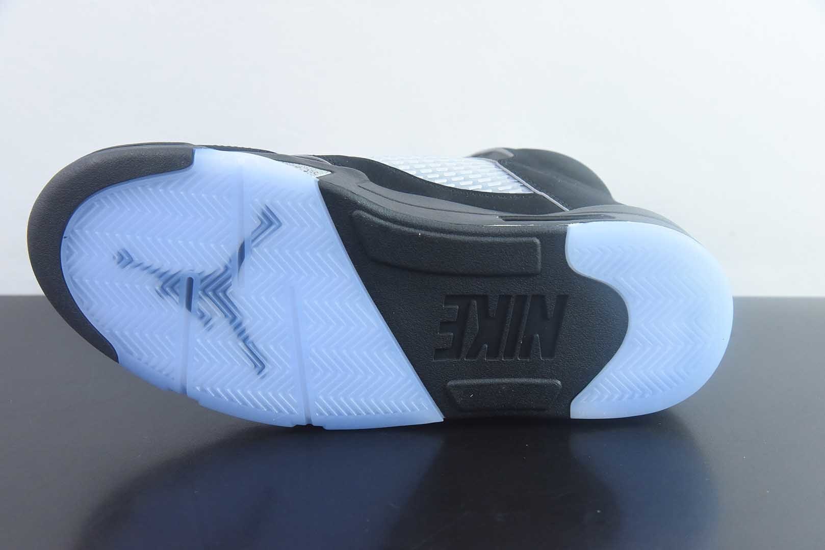 Jordan 乔丹 Air Jordan 5 舒适贴合 复古篮球鞋 男款  货号：HF3975-001 黑银 纯原版本 实拍细节图