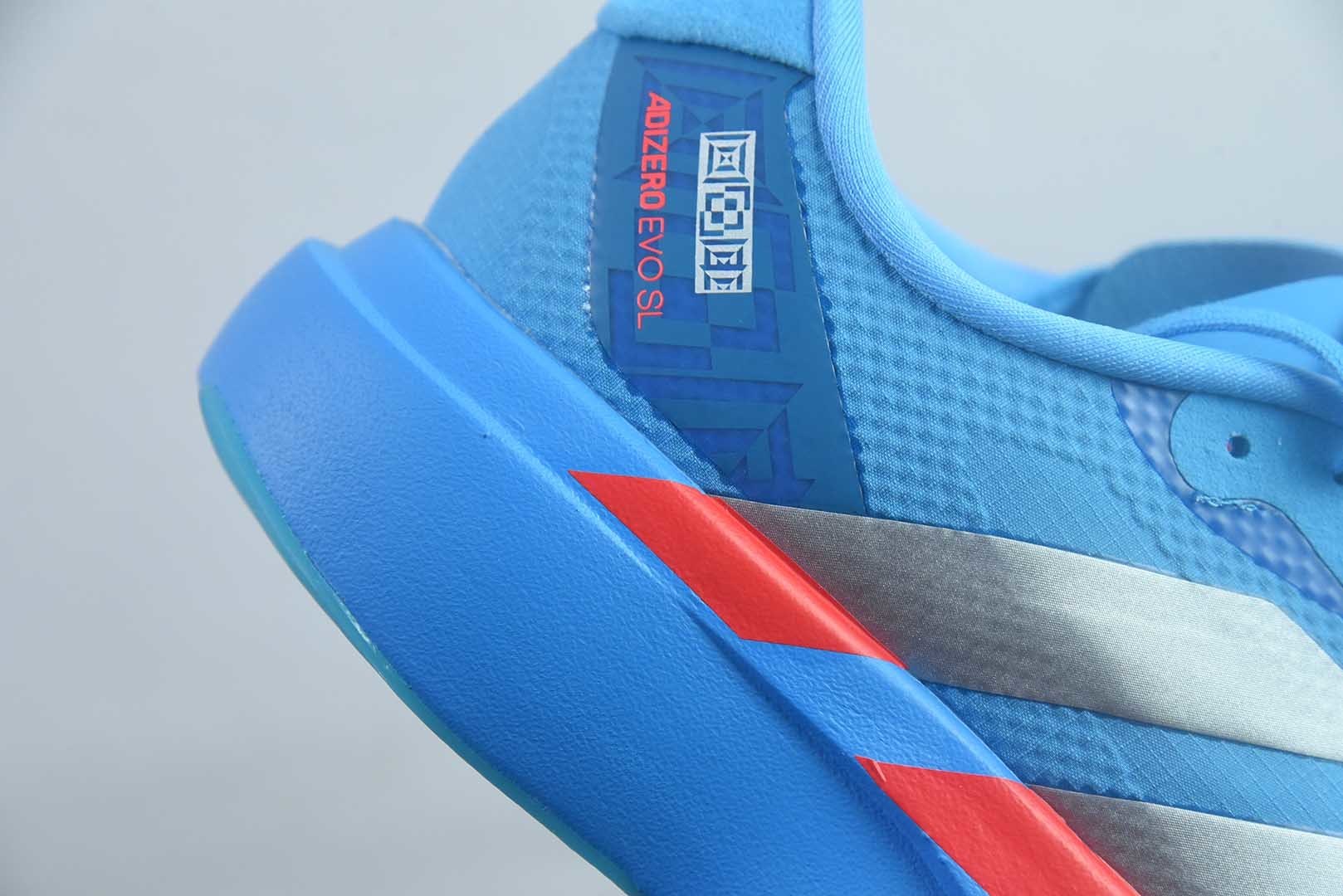 阿迪达斯 Adidas Adizero Evo SL ATR 阿迪 马拉松竞速跑步鞋/蓝银色 货号 纯原版本 货号：JR2023 实拍细节图