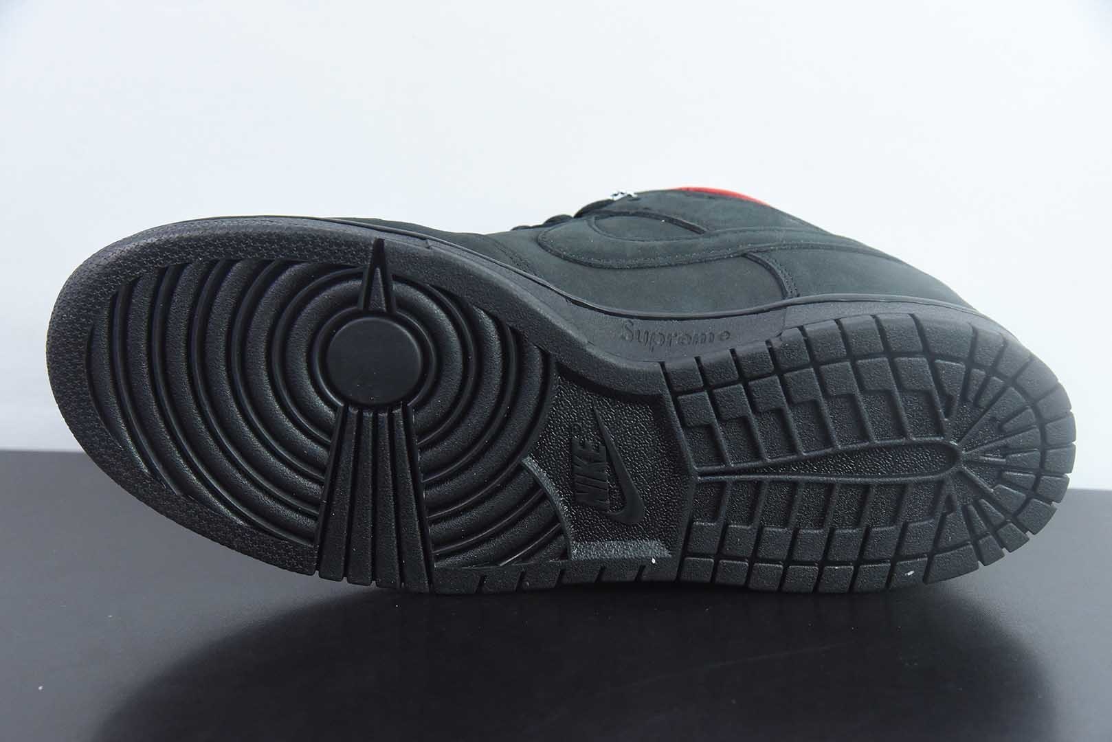 S2纯原耐克 Nike Dunk SB DUNK LOW PRO OG QS x Supreme 黑红 货号：HQ8487-001 实拍细节图