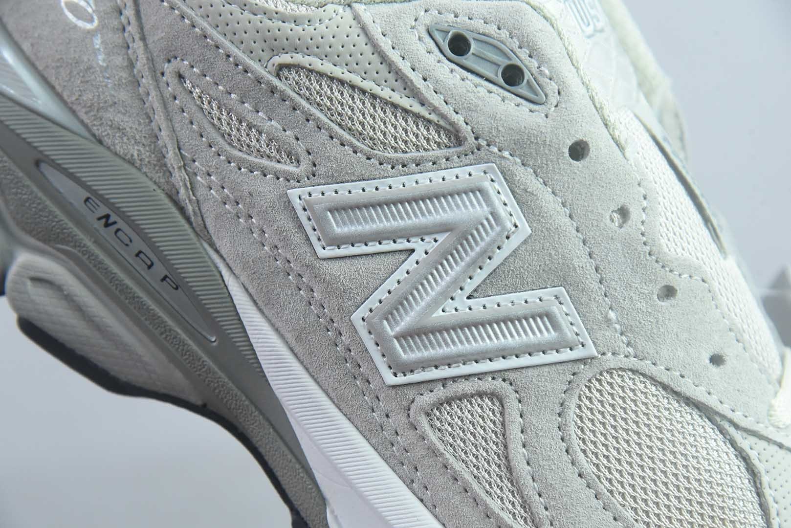 新百伦 New Balance × KITH NB 990 V3 舒适贴合跑步鞋 男女同款 米灰 货号:米灰U990KT3 纯原版本 实拍细节图