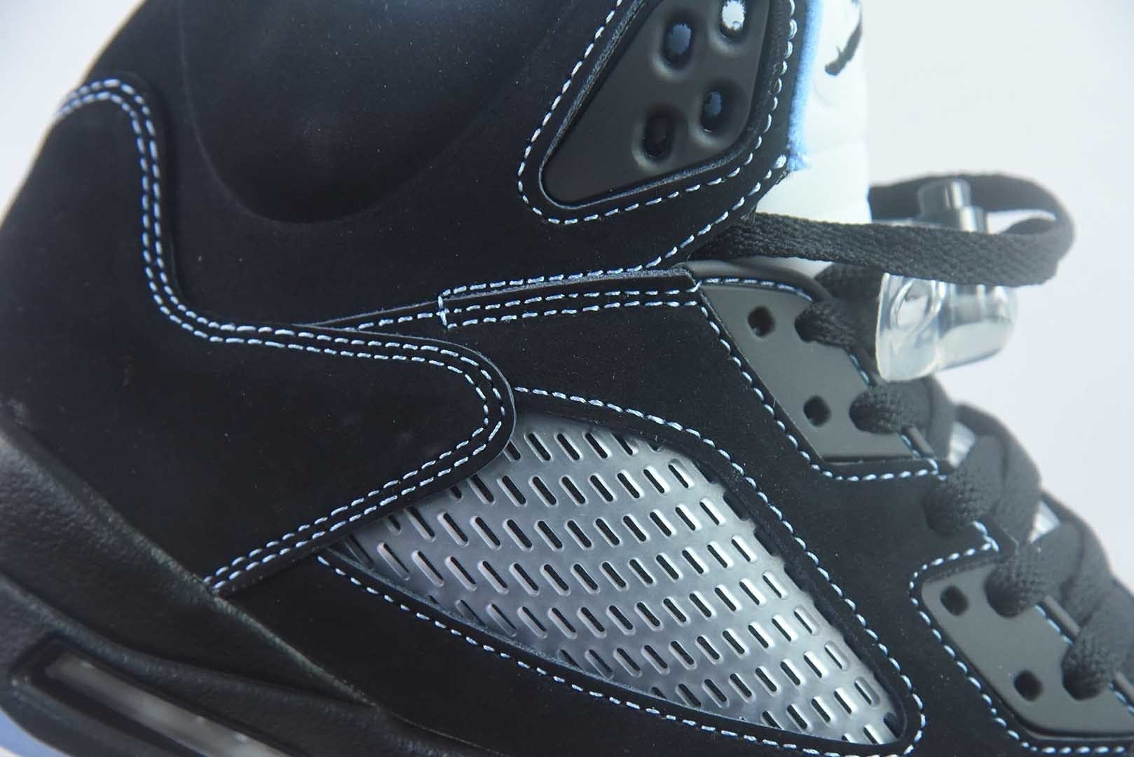 Jordan 乔丹 Air Jordan 5 舒适贴合 复古篮球鞋 男款 货号:HF3975-001 黑银 纯原版本 实拍细节图