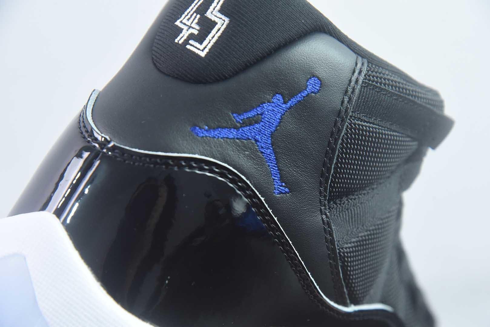 Jordan 乔丹 Air Jordan 11 复刻 空中大灌篮 高帮 复古篮球鞋 男女同款 黑蓝 货号:378037-003 纯原版本 实拍细节图