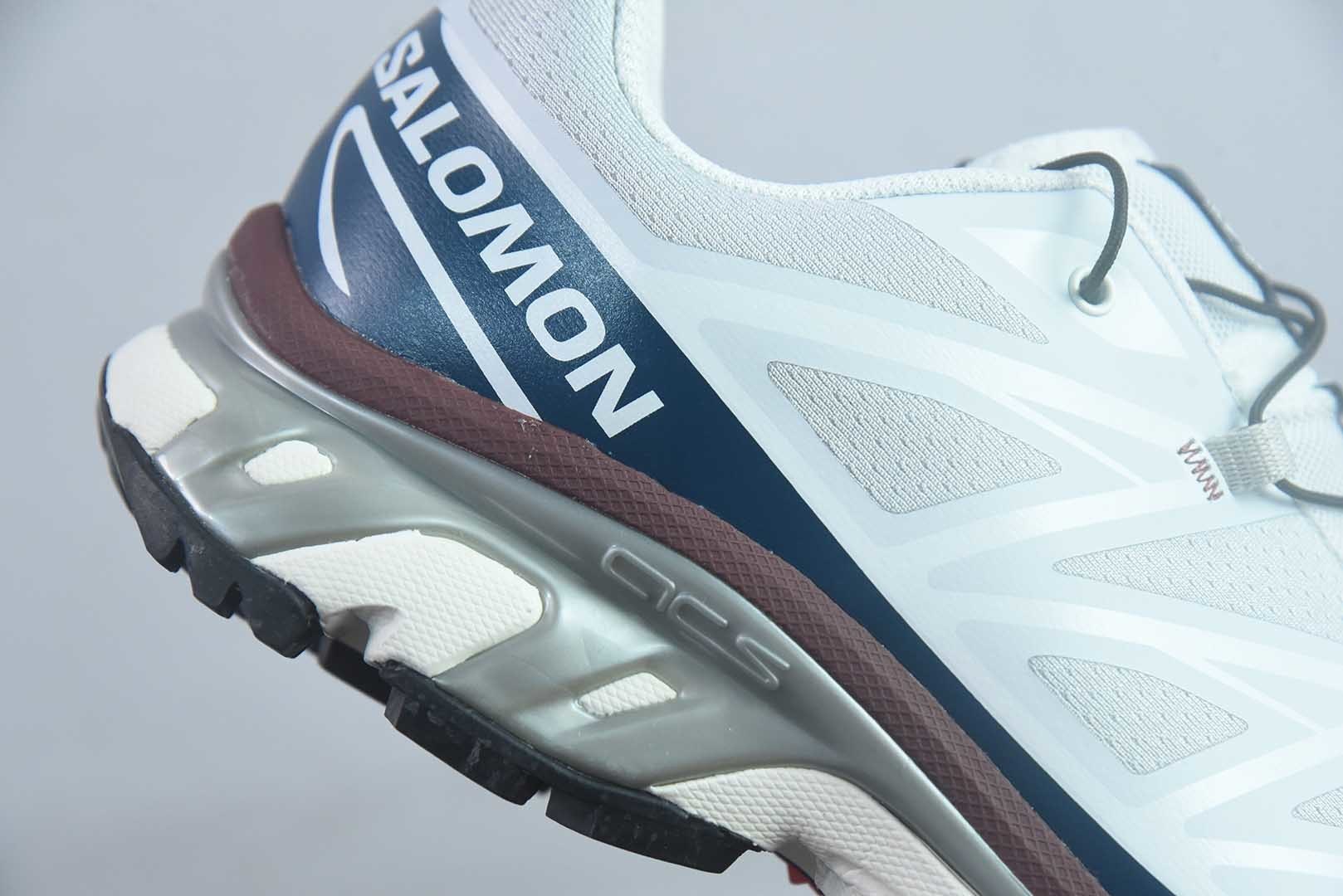 Salomon XT-6 Goodbai 新配色灰蓝 萨洛蒙复古潮流户外机能登山跑鞋 货号:454564纯原版本 实拍细节图