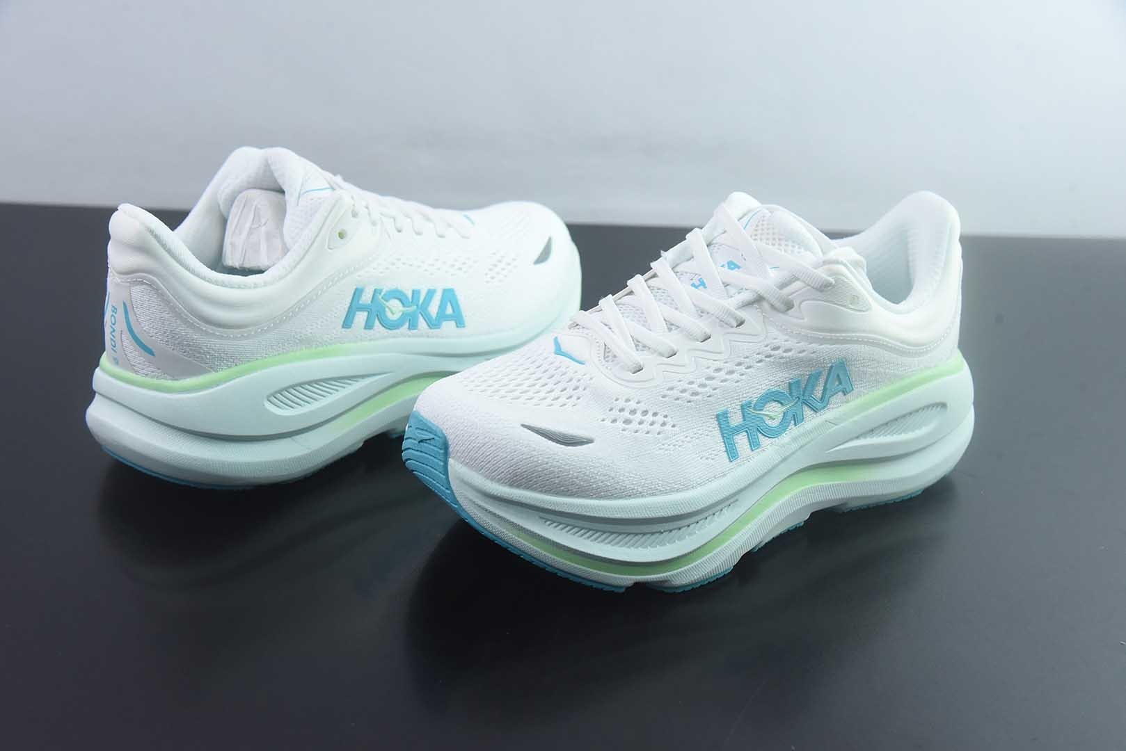 HOKA ONE ONE Bondi 9 舒适百搭 合成革防滑耐磨 低帮 休闲短跑跑步 纯原版本 货号:1162012-FTCL 实拍细节图