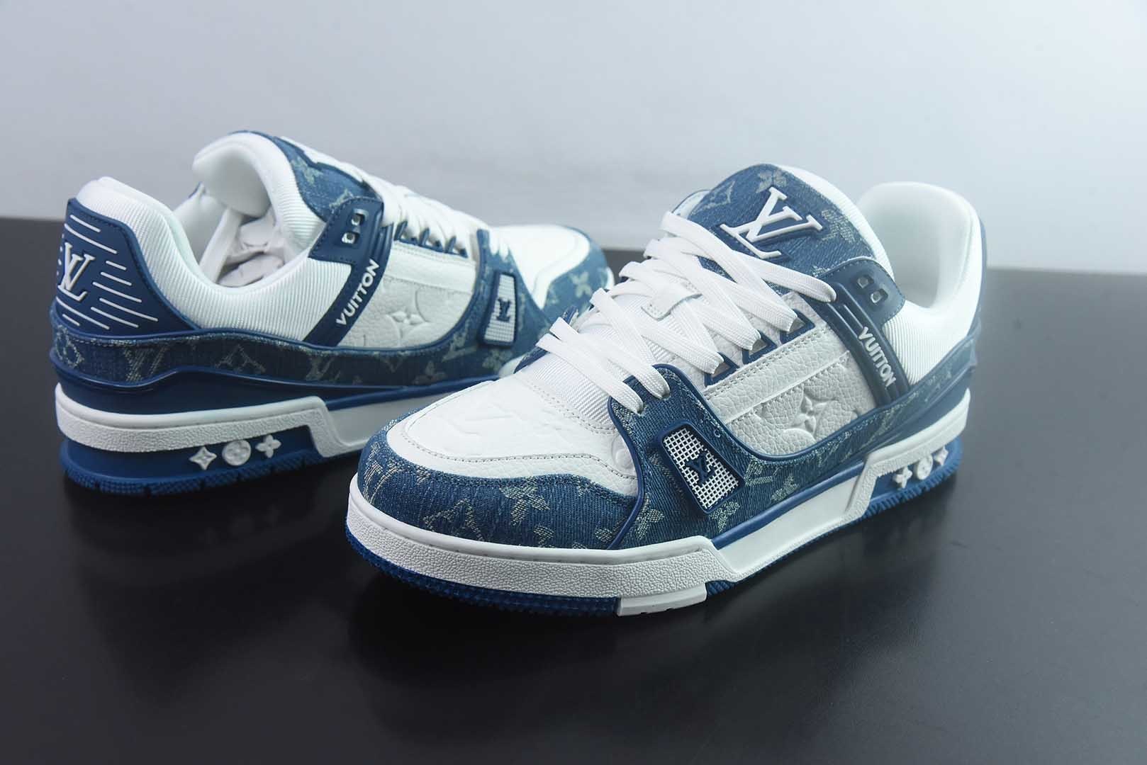 Louis Vuitton 路易威登 LV Trainer 蓝白牛仔 35-46 纯原版本 实拍细节图