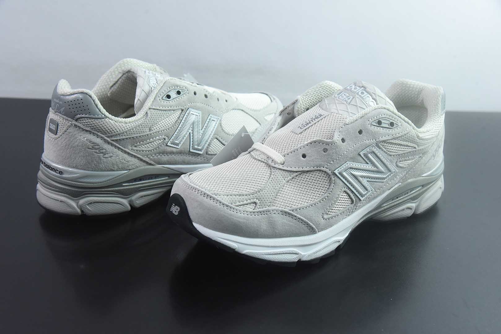 新百伦 New Balance × KITH NB 990 V3 舒适贴合跑步鞋 男女同款 米灰 货号:米灰U990KT3 纯原版本 实拍细节图
