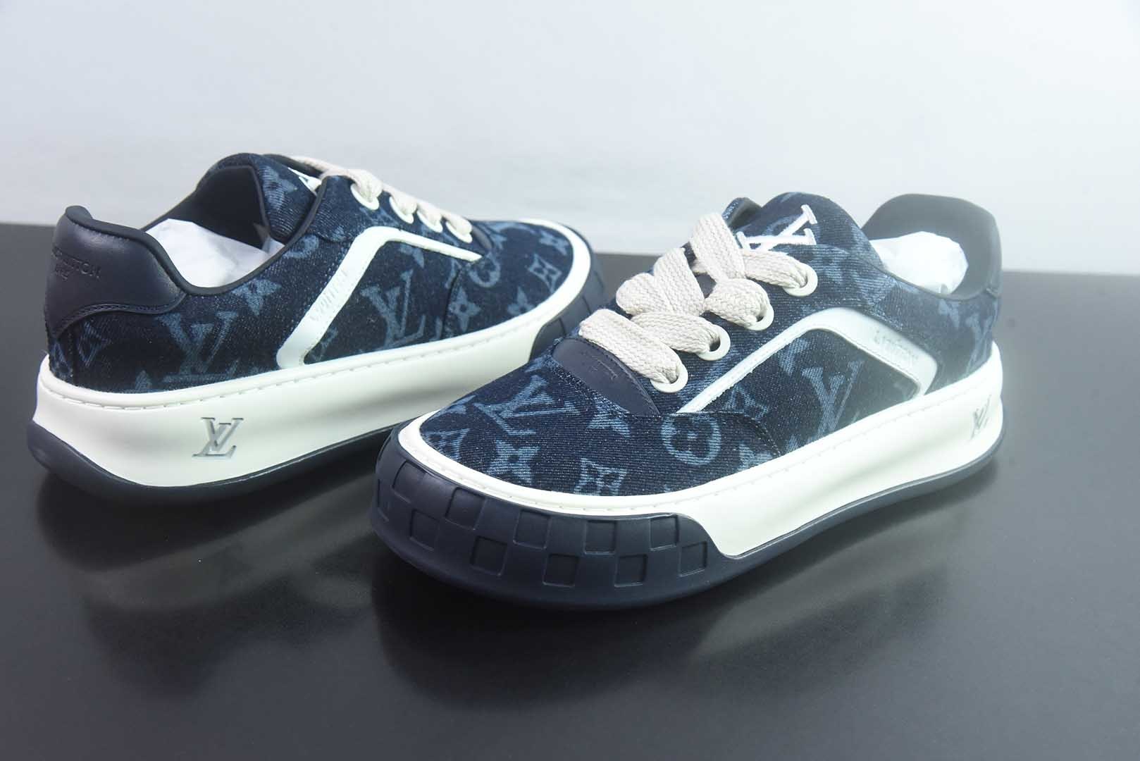 LV Tilted 牛皮革 饼干鞋 淡紫格纹 纯原版本 实拍细节图