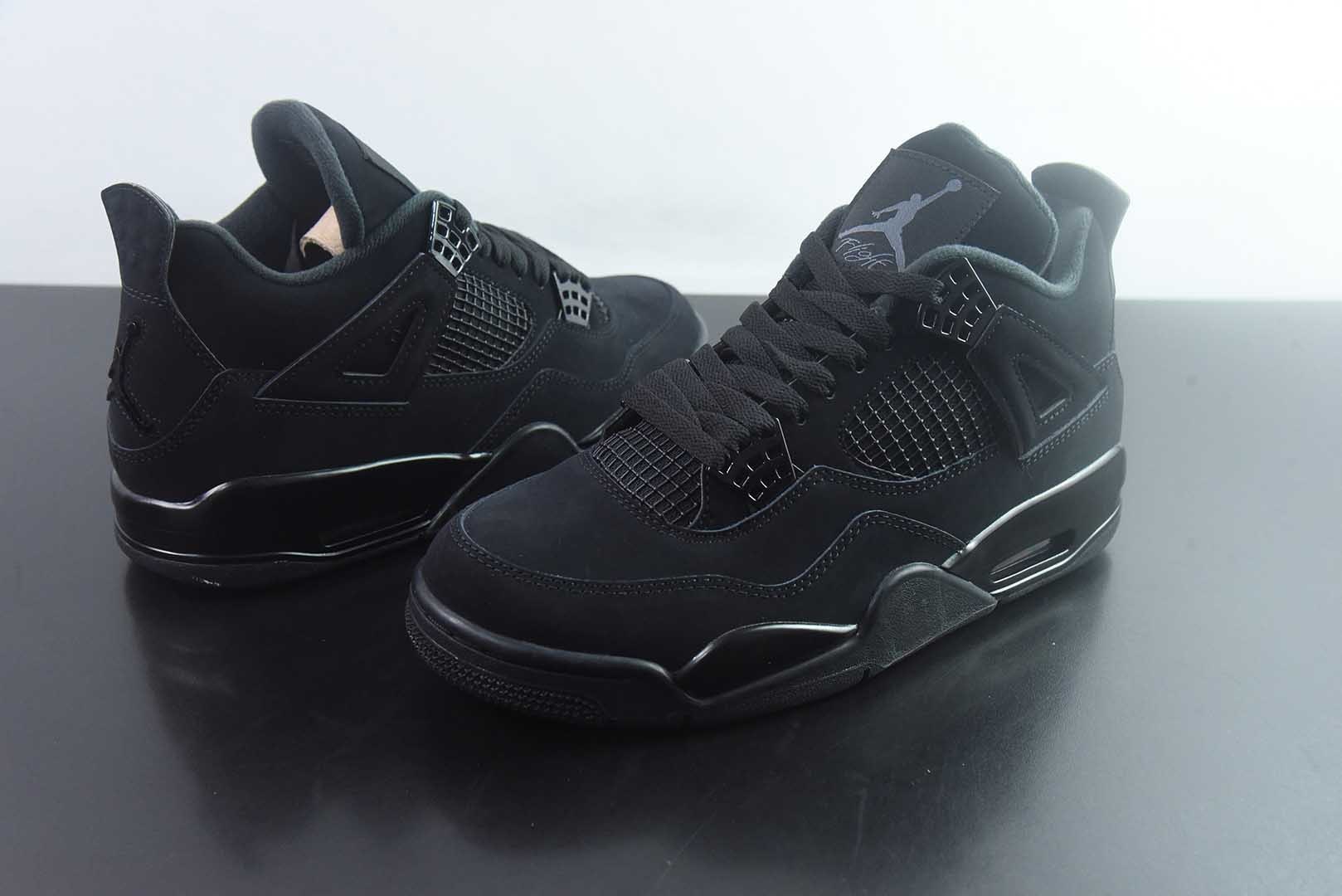 Jordan 乔丹 Air Jordan 4 Retro 时尚百搭 中帮 复古篮球鞋 男女同款 货号：CU1110-010 黑猫 纯原版本 实拍细节图