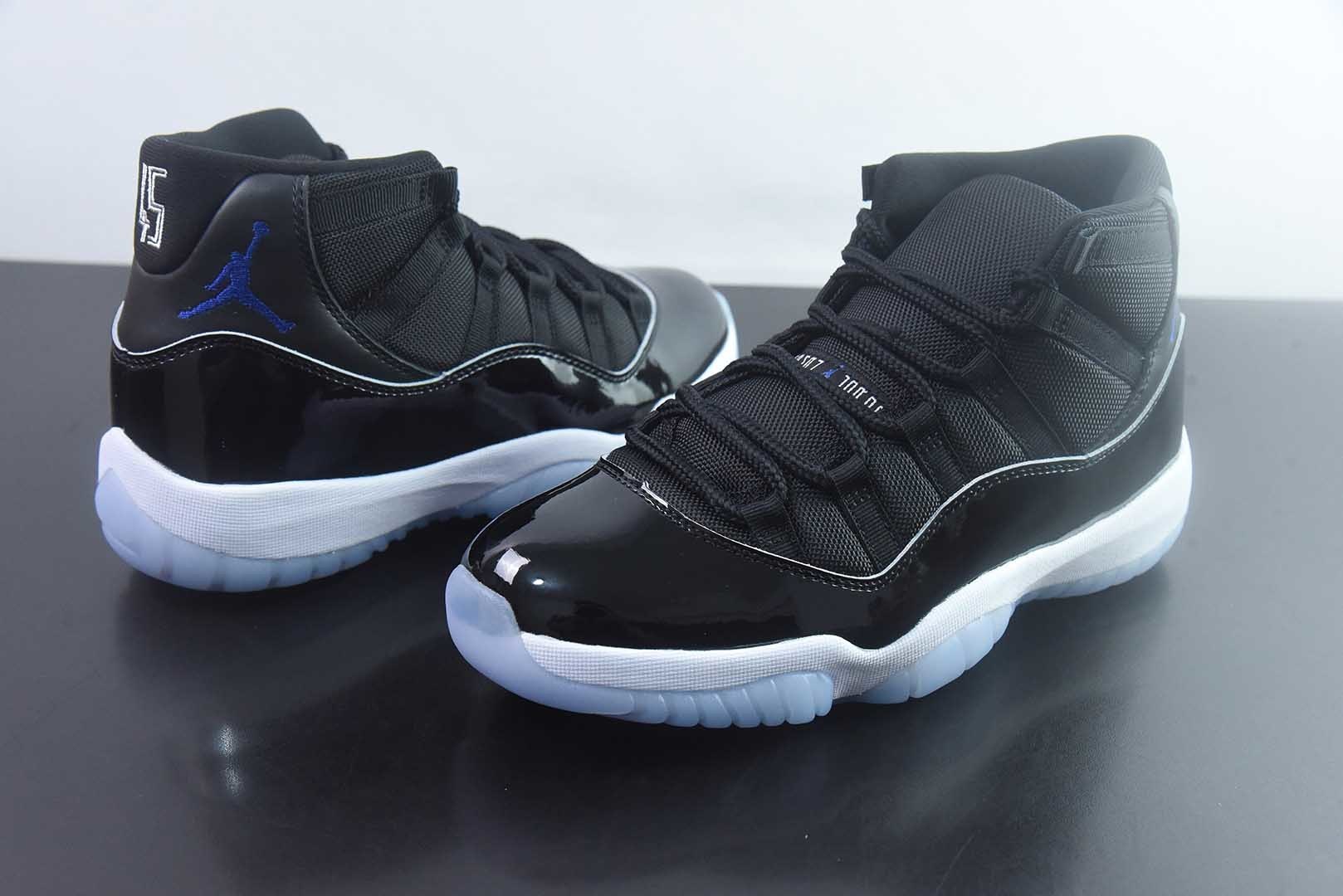 Jordan 乔丹 Air Jordan 11 复刻 空中大灌篮 高帮 复古篮球鞋 男女同款 黑蓝 货号:378037-003 纯原版本 实拍细节图