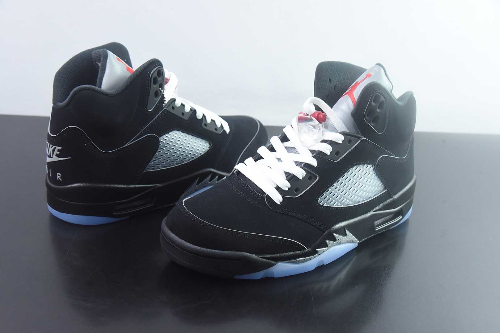 Jordan 乔丹 Air Jordan 5 舒适贴合 复古篮球鞋 男款  货号：HF3975-001 黑银 纯原版本 实拍细节图