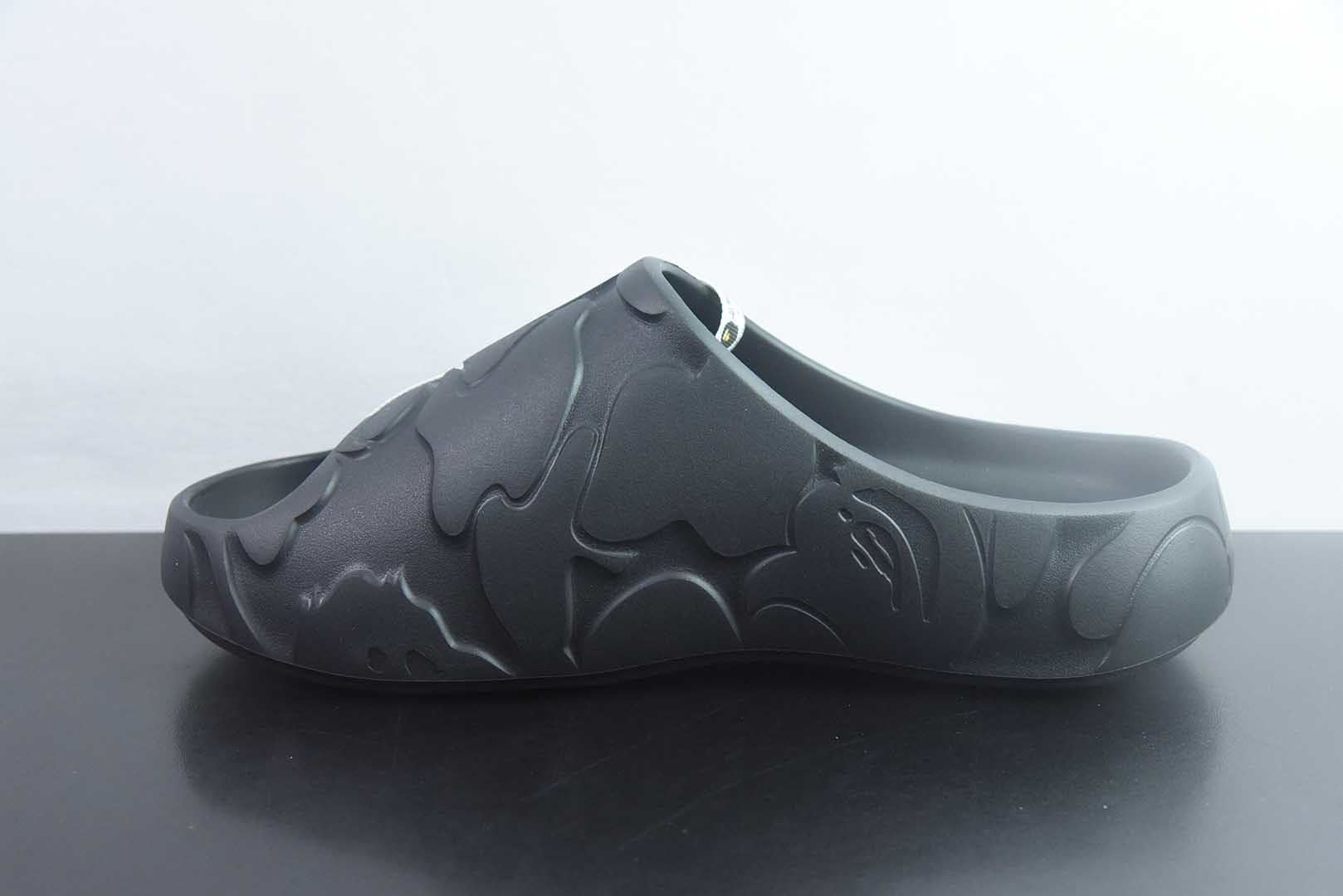 猿人头 BAPE 黑色EVA一字拖鞋 纯原版本 货号:YSQ79294220 实拍细节图