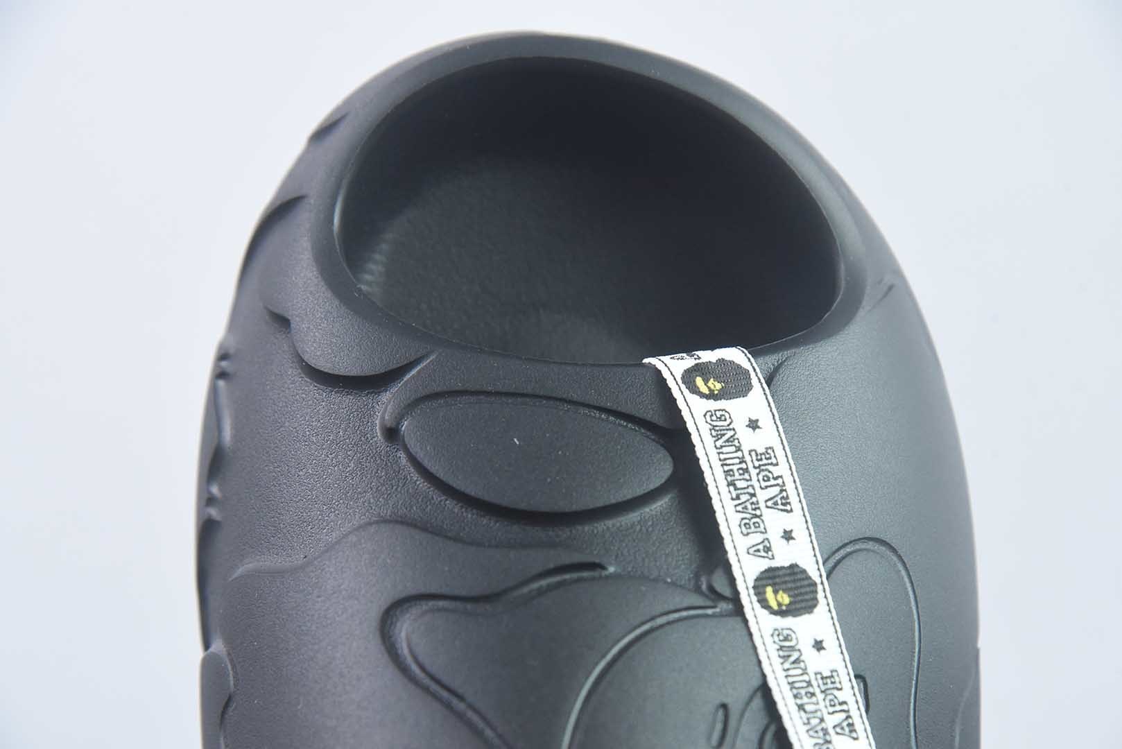 猿人头 BAPE 黑色EVA一字拖鞋 纯原版本 货号:YSQ79294220 实拍细节图